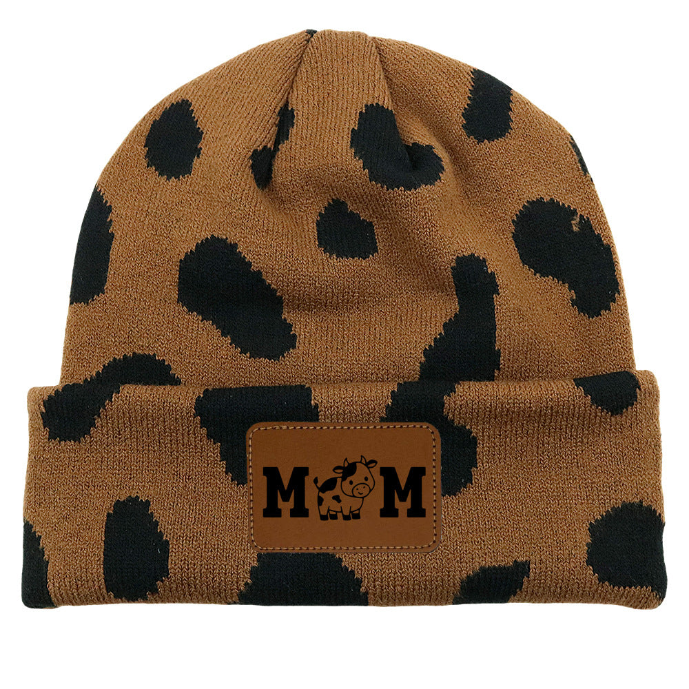 Wholesale Knitted Hat MOM Cow DAD Woolen Hat